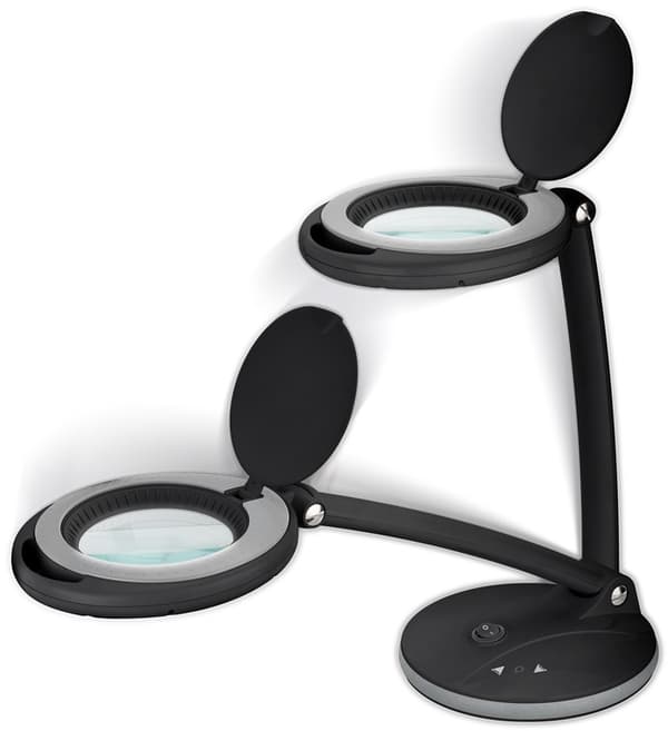 LED forstørrelseslampe med stativ, 6 W, sort