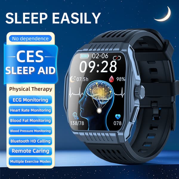 Smartklocka med Sömnhjälp, EKG, Bluetooth-samtal Black