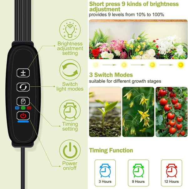 LED Grow Light med EU-adapter