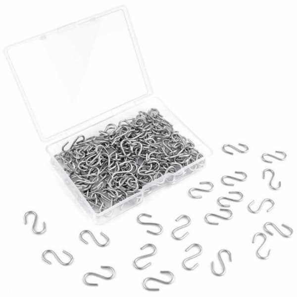 Mini S -koukut ruostumatonta terästä, 100 kpl Silver