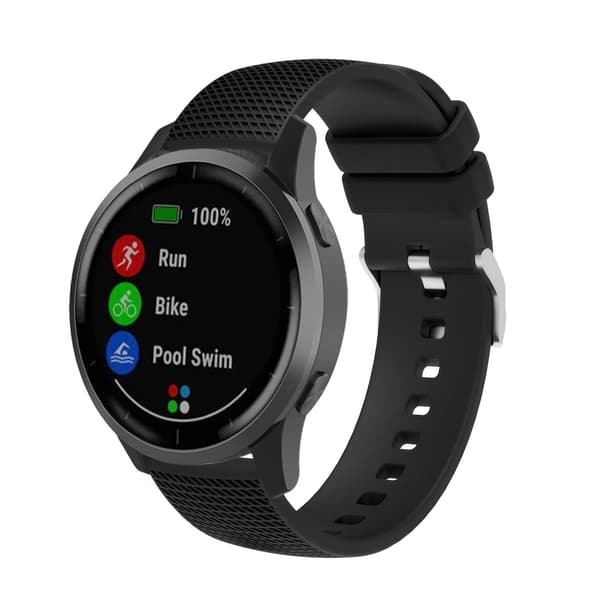 Silikonemønster urrem til Garmin Vivoactive 4 18mm Black