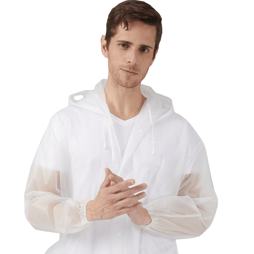 Sadetakki hupulla Transparent L