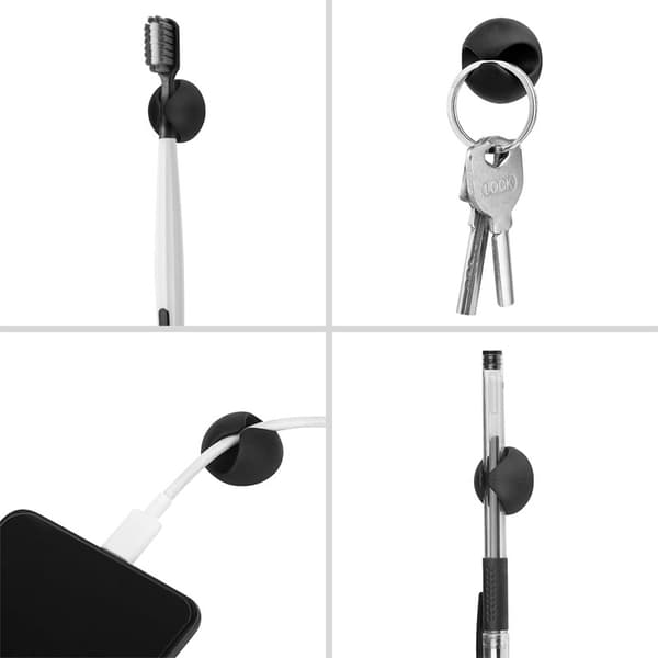 3-paks kabelholder Black