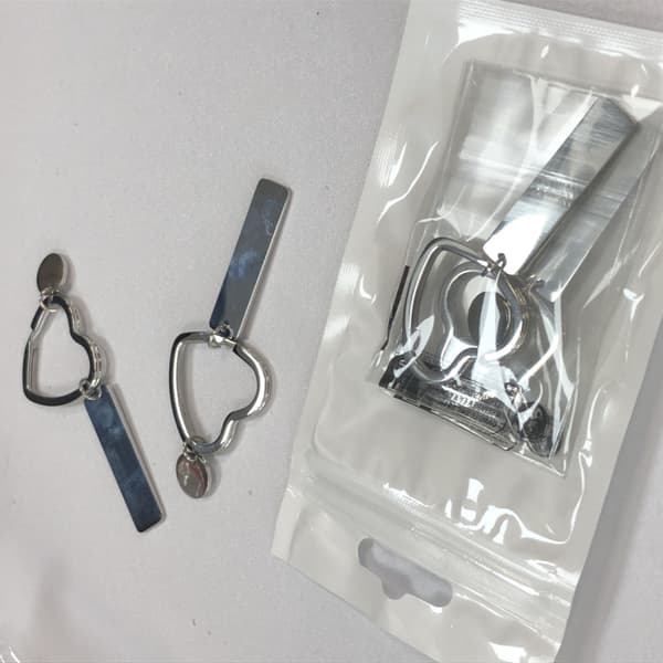2-pak hjerteformet DIY nøglering i rustfrit stål Silver
