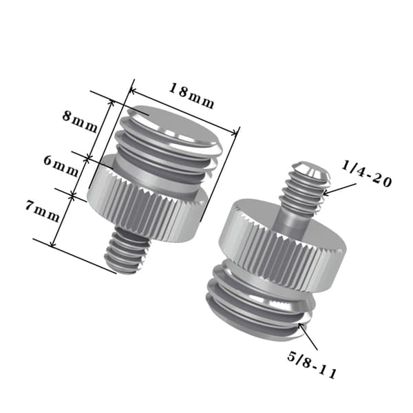 Stativadapter 1/4"-20 till 5/8"-11 - 5-pack Silver 1/4-20