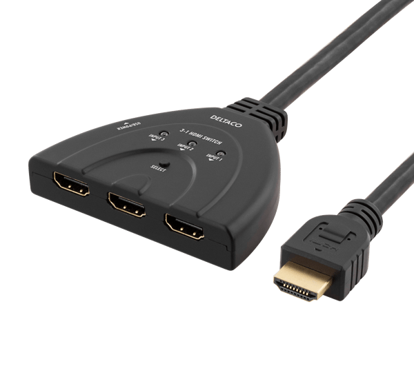 HDMI Switch , 3 inputs to 1 output, 4K in 60Hz, 7.1, black