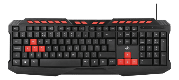 Keyboard, anti-ghosting, USB, UK layout, black / orange