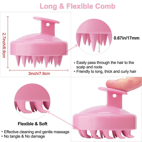 Børste til hovedbundsmassage og peeling Pink