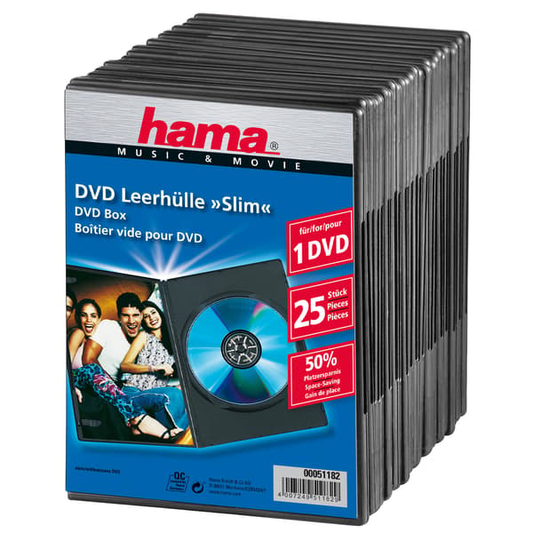 DVD-Box Slim Svart  25-pack