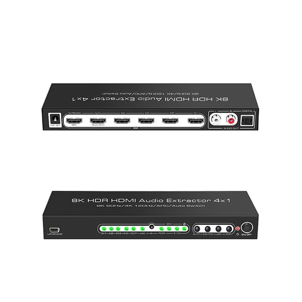 4K HDMI Audio Extractor Splitter med fjernkontroll