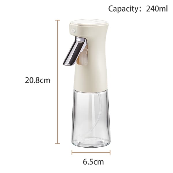 240 ml lasinen öljysuihkepullo - Keittiön suihkepullo White