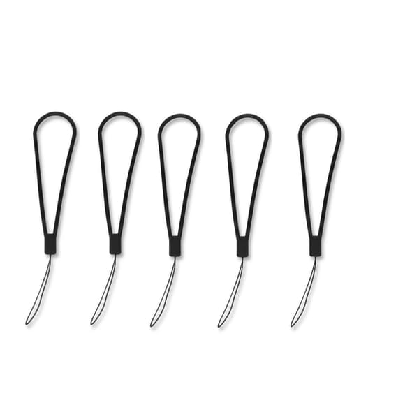 5-pack stropper for mobiltelefoner, USB-enheter og nøkkelringer Black