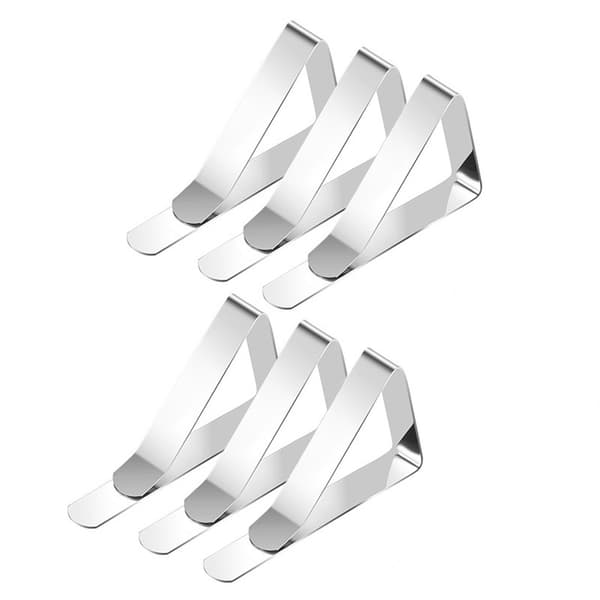 Bordduksklemmer Rustfritt Stål Silver 6-pack