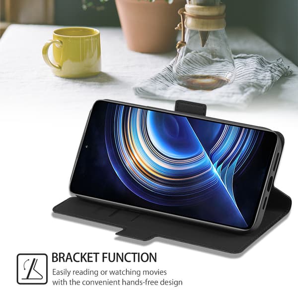 Skyddande PU-läderfodral för Redmi Note 14 Pro/Pro+ (Global) - Svart