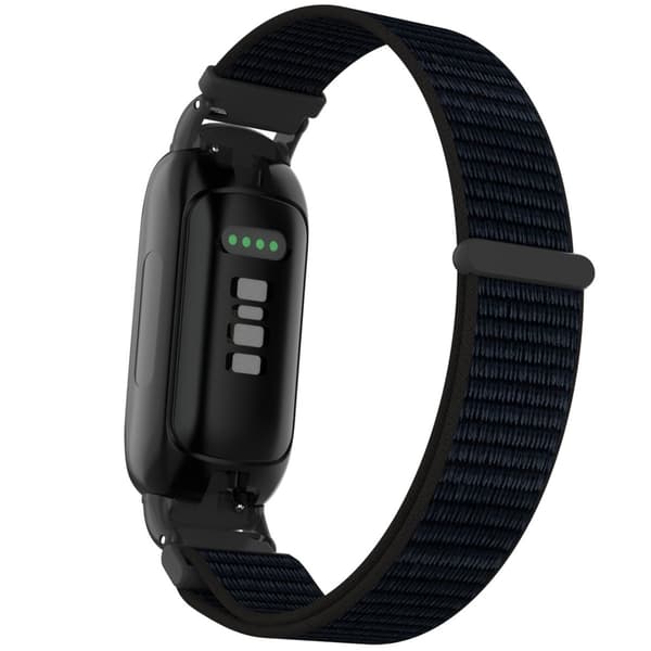 Nylon Loop Hook and Loop Rem Kompatibel med Fitbit Inspire 3 - Fås i Flere Farver Black