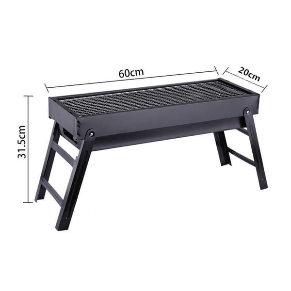 Sammenfoldelig bordplade til kulgrillning M