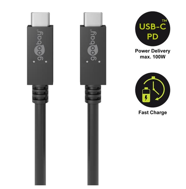 USB-C™ PD lade- og synkroniseringskabel 100 W