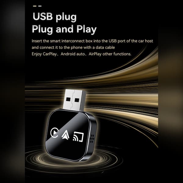 Trådlös CarPlay/Android Auto/Mirror Link Adapter Q1AS - 3-i-1 Apple Mirroring & Android Auto CarPlay Box