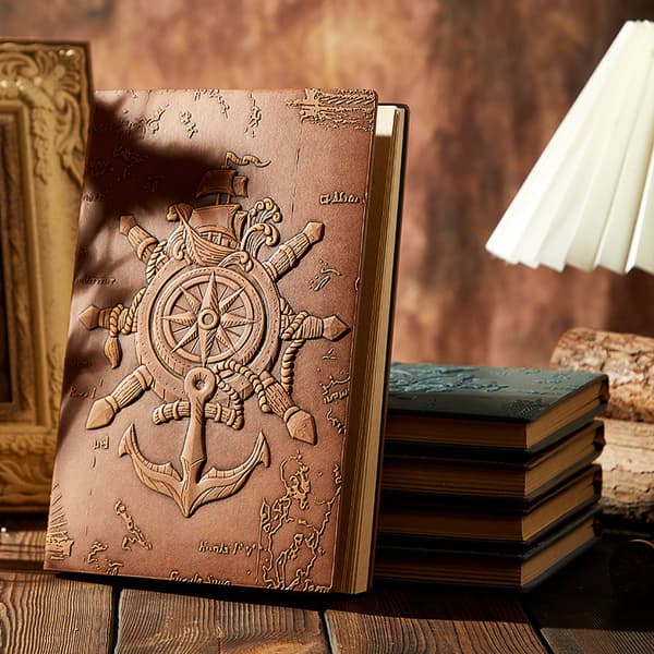 3D-præget nautisk journal Brown