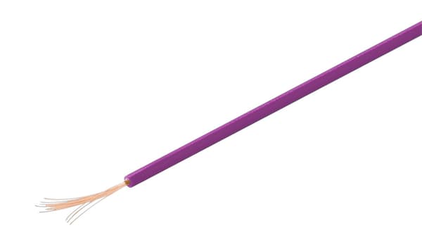 Kobber-litzetråd isoleret, 10 m, violet