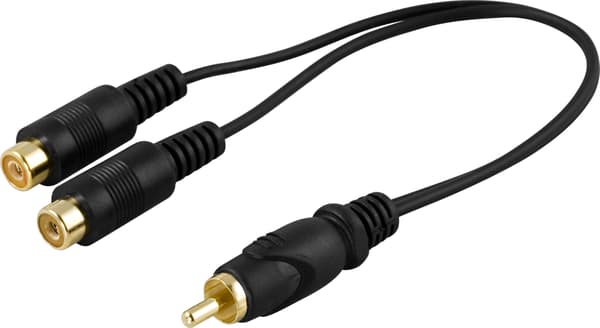 Y-adapter 1xRCA ma to 2xRCA fe