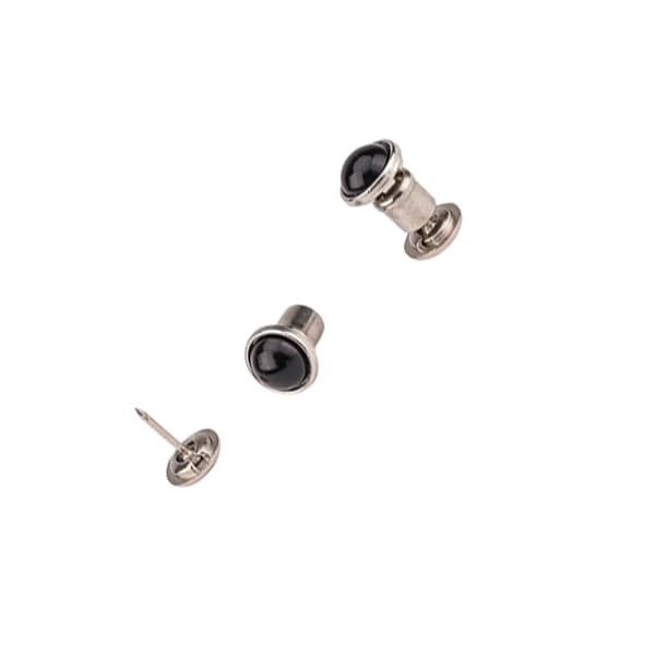 Sømløse trykknapper, flate perle knapper (10 stk) Black