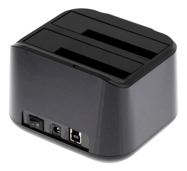 USB 5 Gbit/s HDD docking, cloning, 2x 2.5/3.5" SATA, black