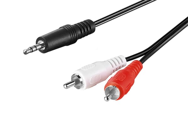 Lydadapterkabel AUX, 3,5 mm jack til stereo RCA-plugg, CU