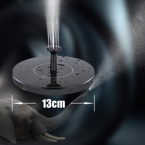Vandfontæne solcelledrevet 13 cm Sort