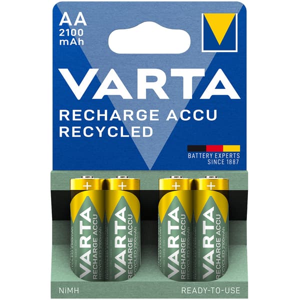 Resirkuler oppladbart batteri AA 2100 mAh 4-p