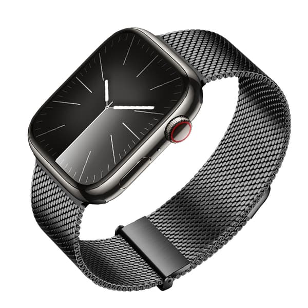 Grafiitinharmaa Milanese Loop -ranneke Apple Watchille Grey L