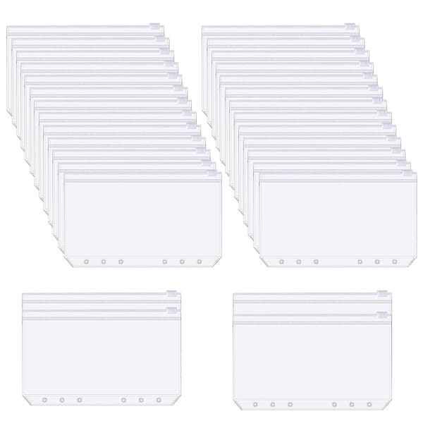 A6 PVC-lynlåslomme til 6-ringbind 30-pack