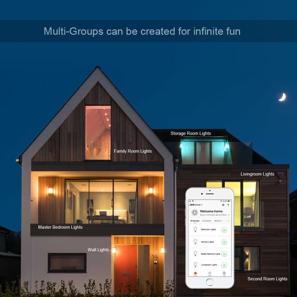 Wifi Smart LED-lampe RGB Multicolor dæmpbar 7,5W E27 White