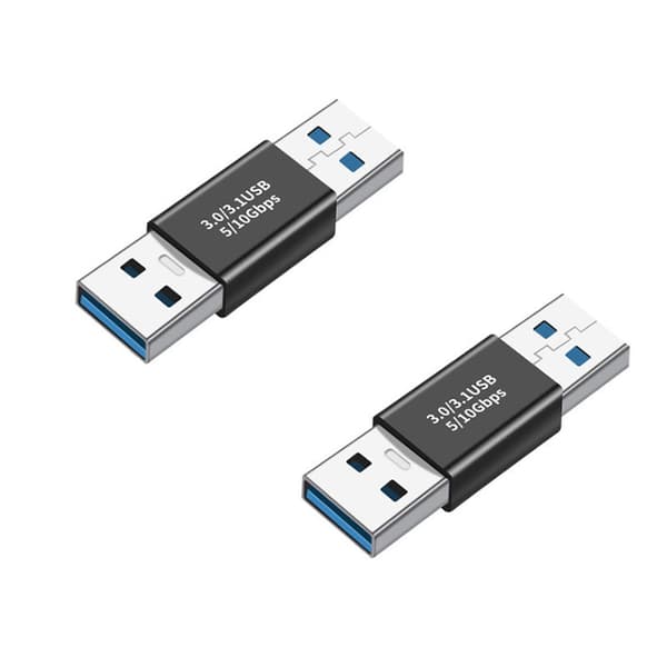 USB 3.0 Hane till Hane Adapter - Höghastighetsdataöverföring, 5Gbps, 2-pack