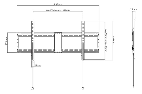 OFFICE HeavyDuty Foldable Fixed Wall Mount 43"90" 70 kg