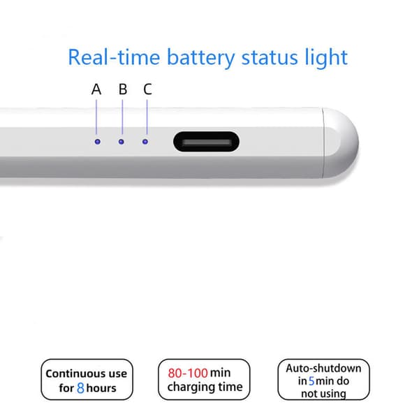 Styluspenna USB-C med 2 reservspetsar White