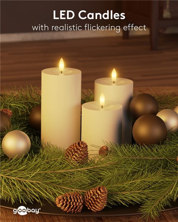 Set med 3 LED-ljus "Outdoor"