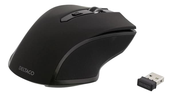 Wireless optical mouse 5 buttons + scroll 1600 DPI USB black