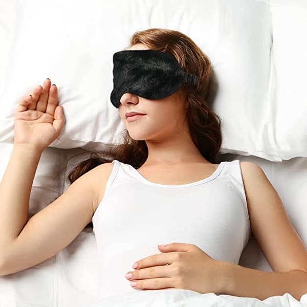 Sovemaske imiteret silke Black