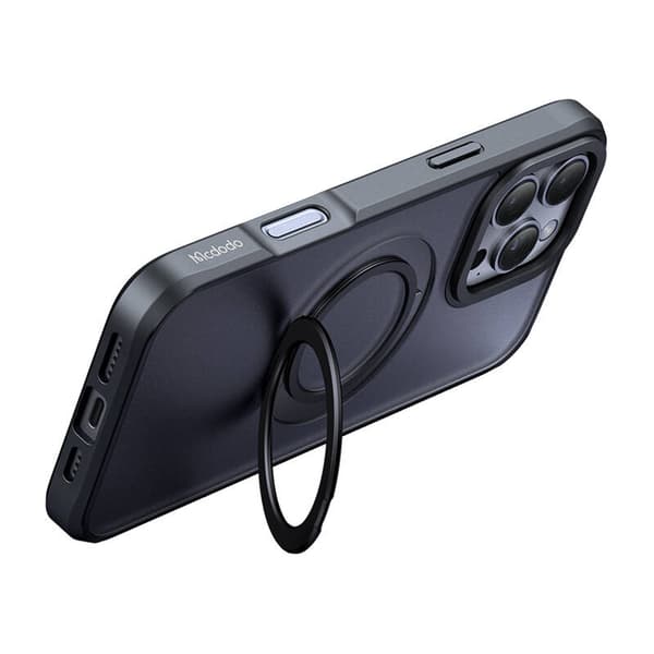 McDodo PC-4933 MagSafe-deksel til iPhone 16 Pro Max med stativ (svart)
