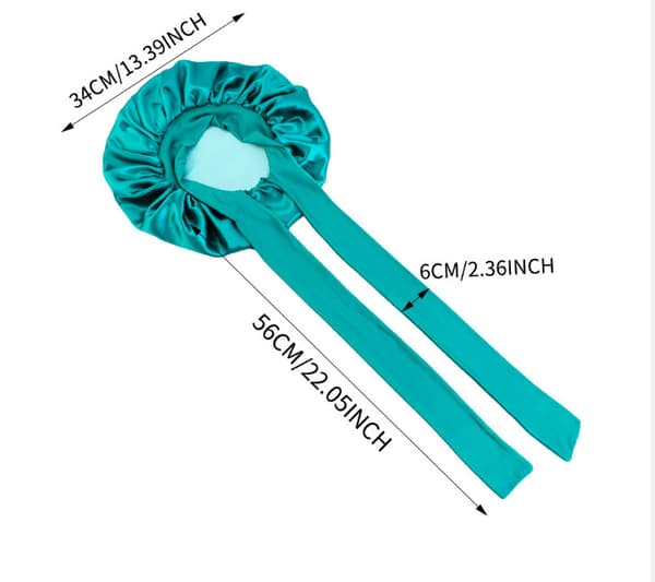 Dobbeltlags Satin Elastisk Streamer Sovehætte til Hårpleje
