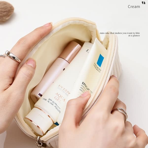 Bærbar vandtæt makeuptaske Beige