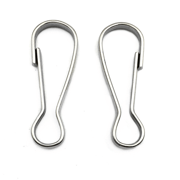 Små Karbinhakar i Rostfritt Stål, 100-pack Silver 30 mm