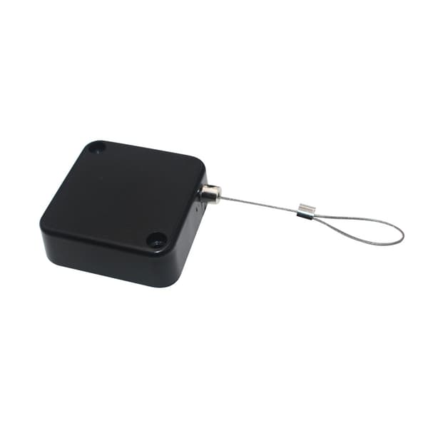 Tyverisikring Pull Box Svart - 2m Kabel med Lås & Hette