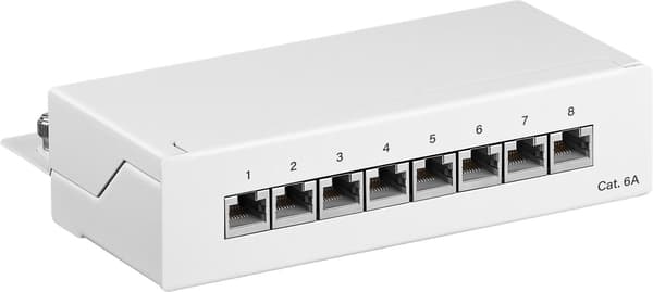 CAT 6a Mini/Desktop Patch Panel, 8 -porttinen