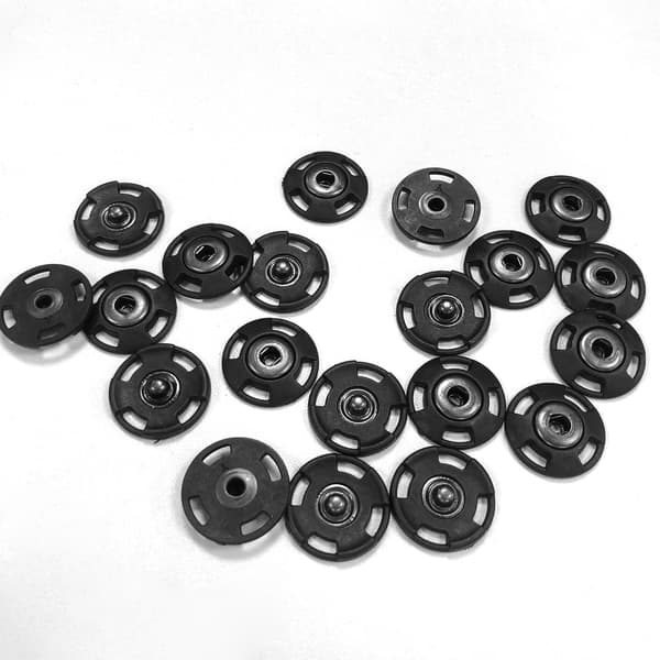 Transparenta Tryckknappar - 25 mm, 10 st Black
