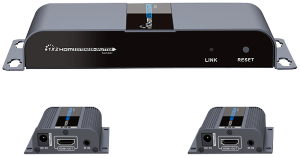 1X2 HDMI Extender Splitter over CAT6/6a/7 40m IR pass-back
