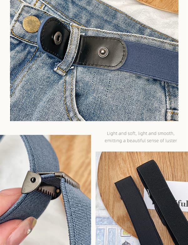 Spännlöst Elastiskt Bälte, Unisex Black M