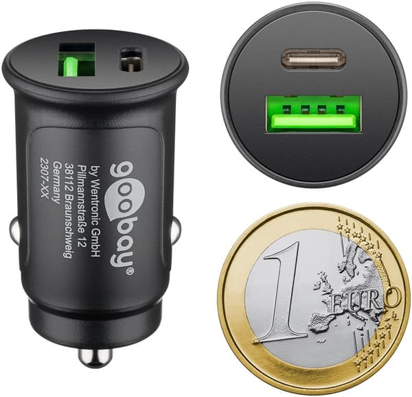 Dobbel USB-billader USB-C™ PD (strømforsyning) (27 W)