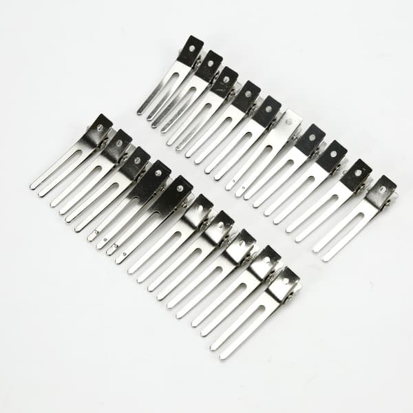 20 st hårklämmor - dubbla metallstylingklämmor Silver